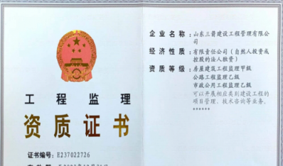 济南众彩网集团资质（监理资质）